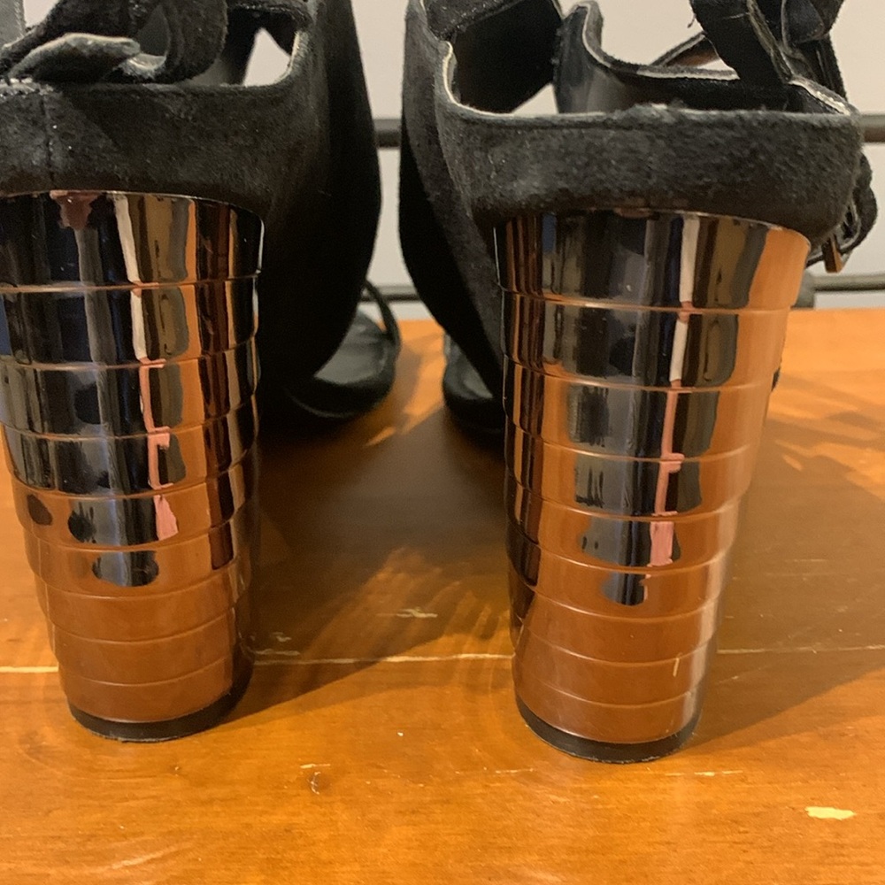 Nine West Black Leather Sandals with Ankle Strap - Picture 4 of 6